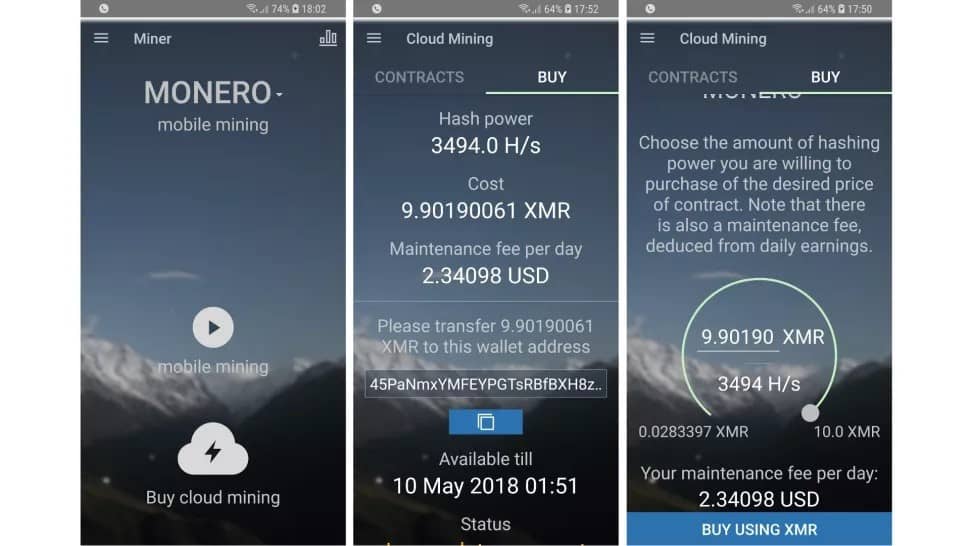 استخراج ابری بیت کوین با موبایل