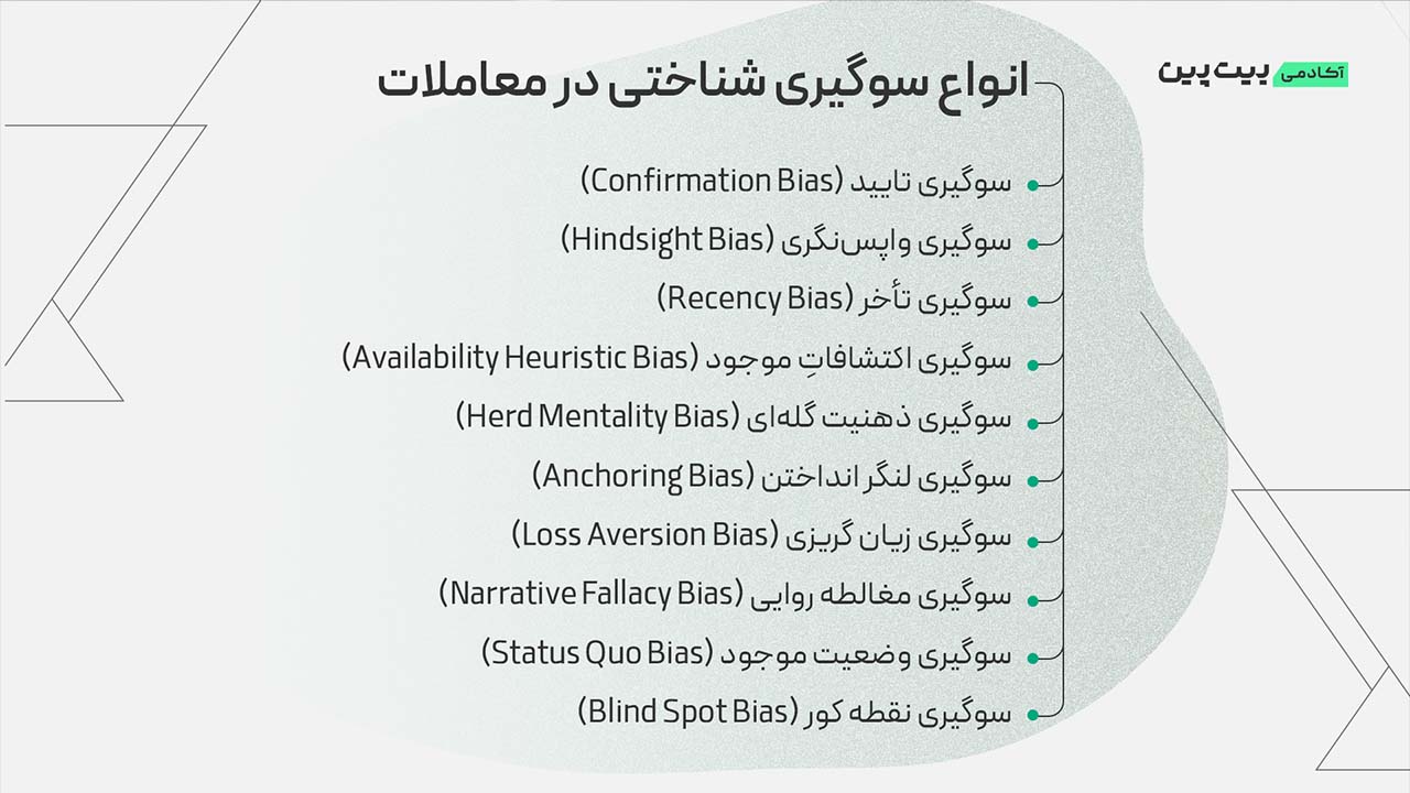 انواع سوگیری شناختی