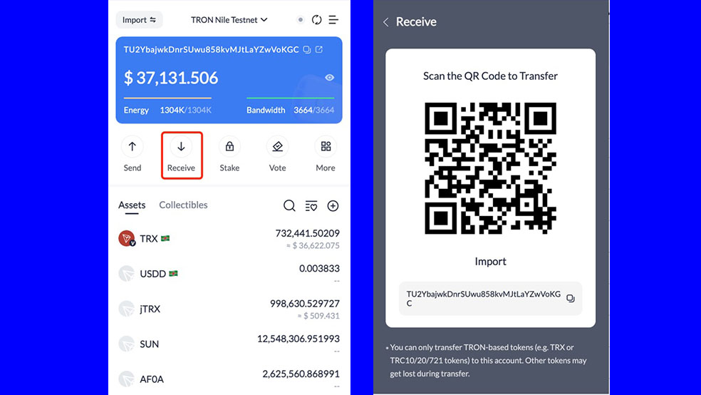 ReceiveCoin معرفی و آموزش کیف پول ترون لینک (TronLink)