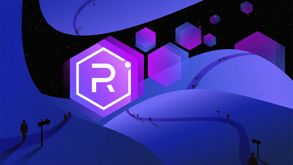 نماد ارز دیجیتال RAY در سرزمینی شبیه به متاورس