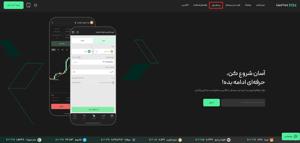 صفحه پین فینیتی در بیت پین
