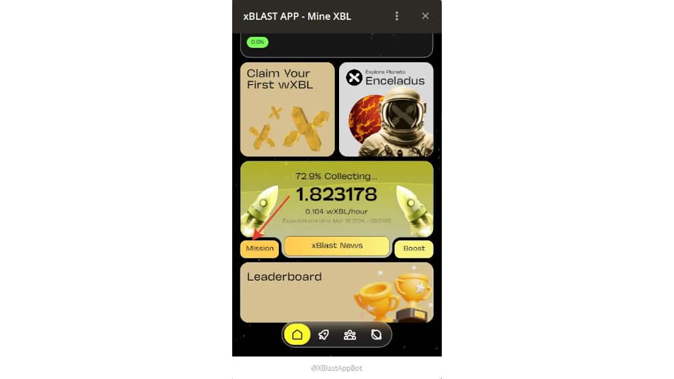 Main menu آموزش صفر تا صد بازی تلگرامی ایکس بلست