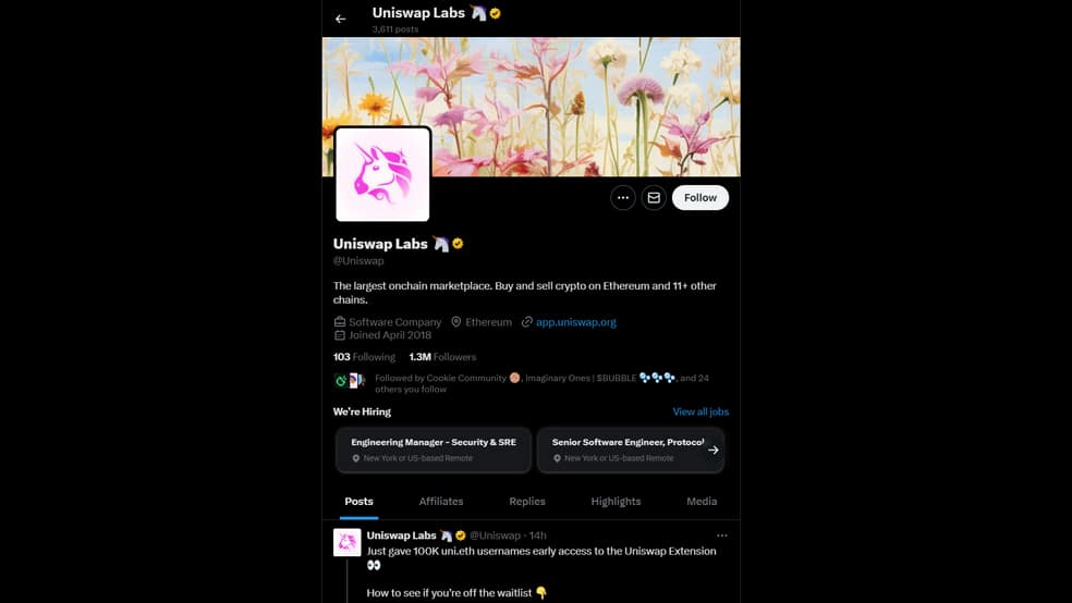 توییتر یونی سواپ