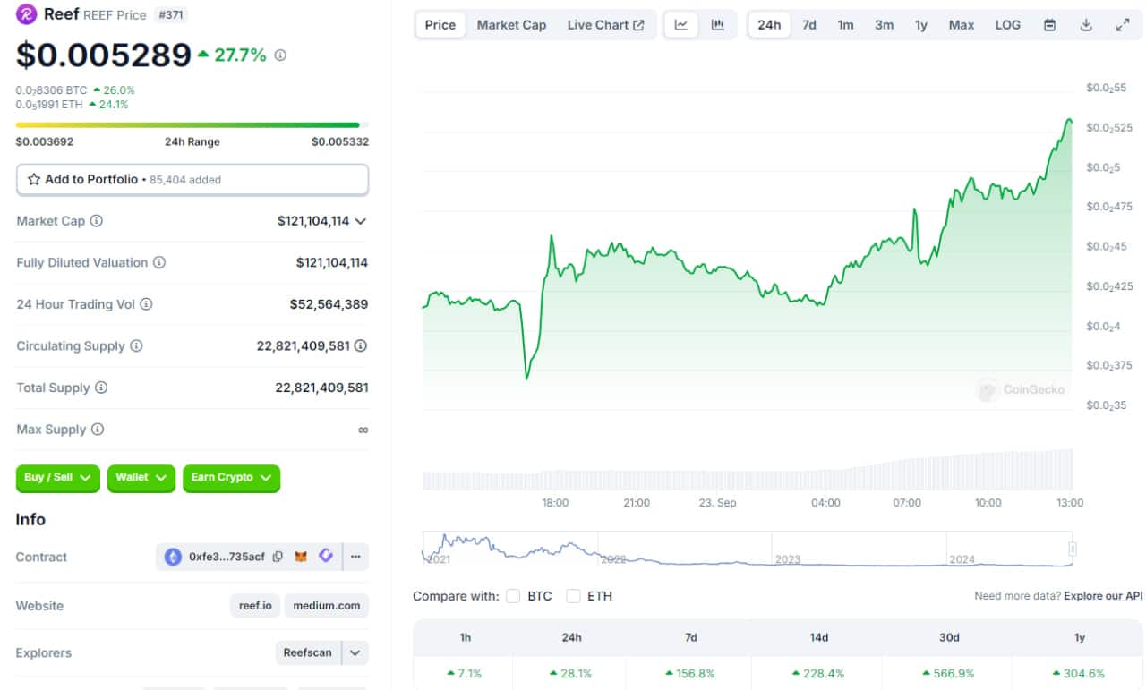 تحلیل ارز دیجیتال ریف (REEF)