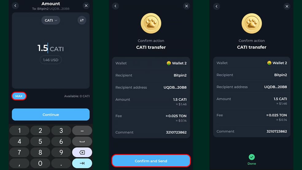 واریز کتین به بیت پین