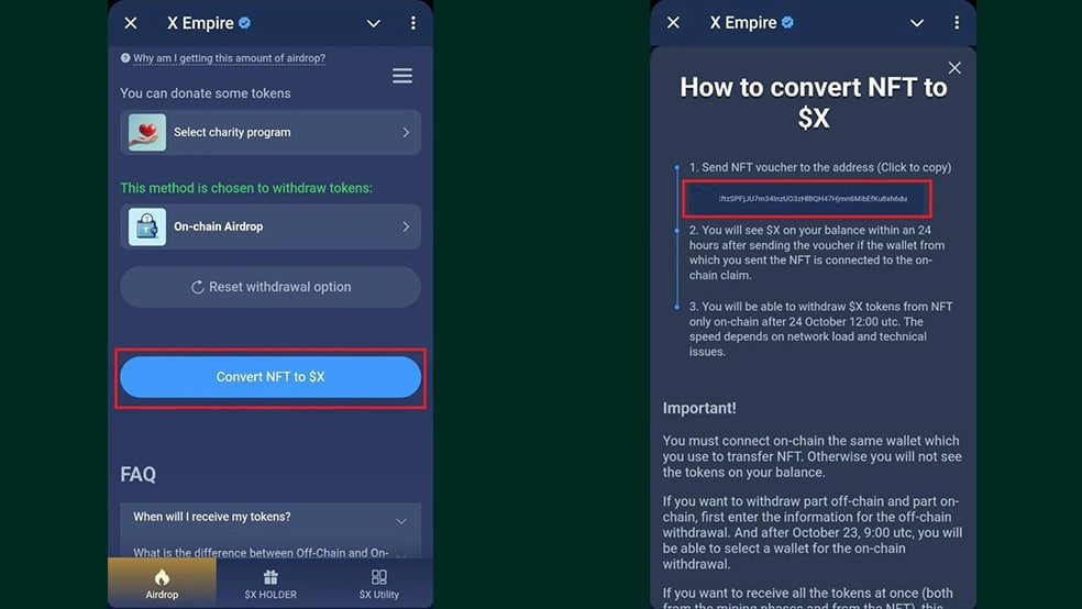 تبدیل ان اف تی به توکن ایکس