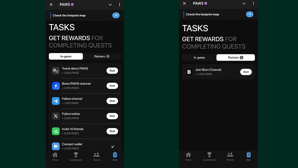 بخش ماموریت‌های بازی PAWS