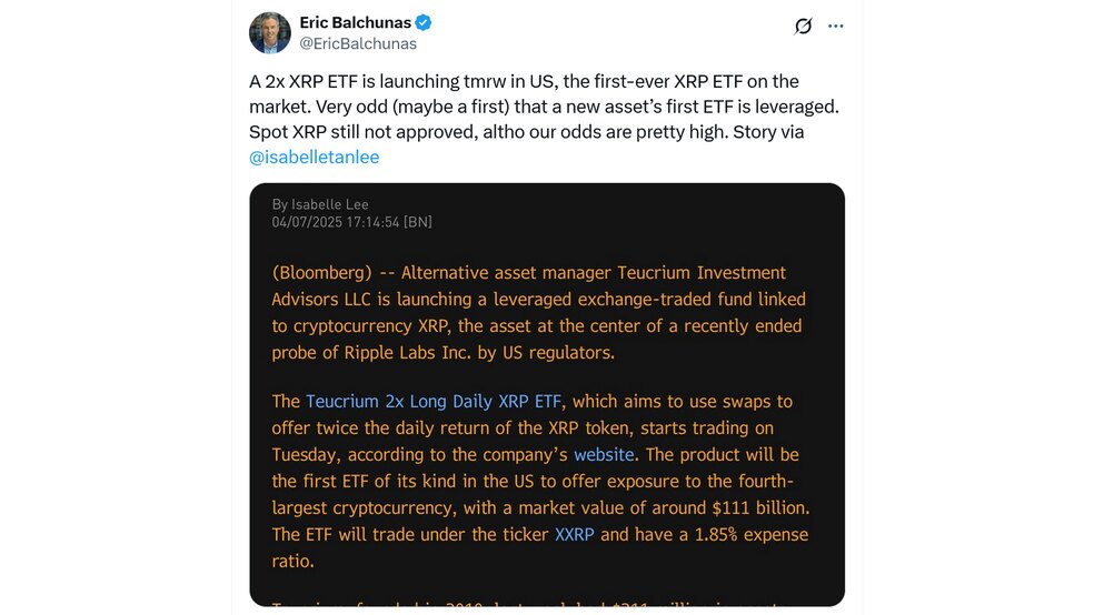 2.1 17 اولین ETF اهرمی ریپل در آمریکا؛ فرصتی جدید در دل بازار نزولی