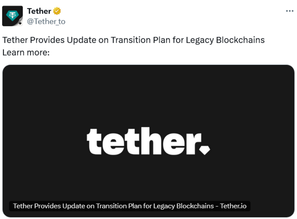 1.1 50 عقب‌نشینی تتر: قراردادهای هوشمند USDT در 5 بلاک چین مسدود نمی‌شود