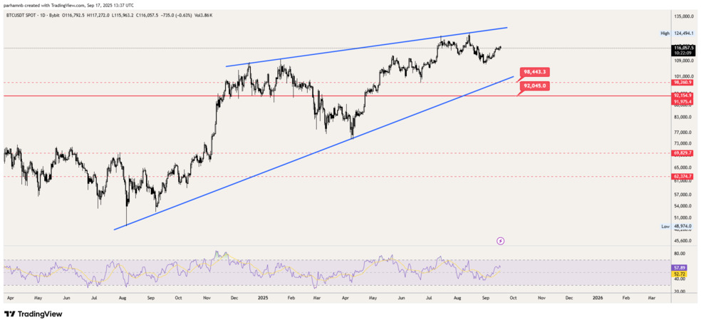 btc d تحلیل بیت کوین (BTC) | آیا ۱۱۵ هزار دلار حفظ می‌شود؟