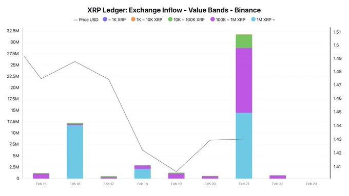 IMAGE 2026 02 24 122016 1 ورود ۳۱ میلیون XRP به بایننس: نهنگ‌ها چه نقشه‌ای دارند؟