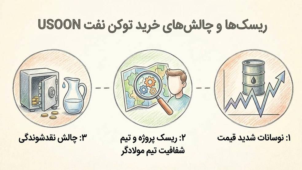 ریسک‌ها و چالش‌های خرید توکن نفت USOON