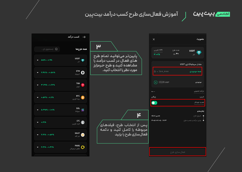 آموزش فعالسازی طرح کسب درآمد بیت پین-2